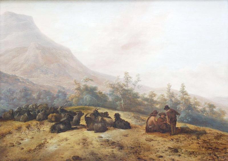 Jacobus Mancadan Mountain landscape with shepherds Germany oil painting art